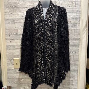 Ariel Chic Black and Gray Women's Cardigan